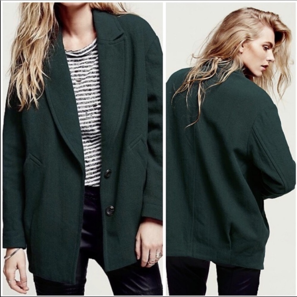 Free people green blazer jacket
